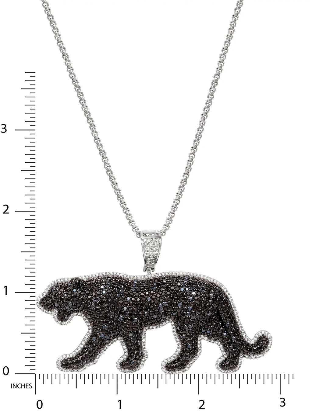 Pendant, Men's O'Neal Panther Silver Chain Shaquille Diamond Simulated 24" Sterling