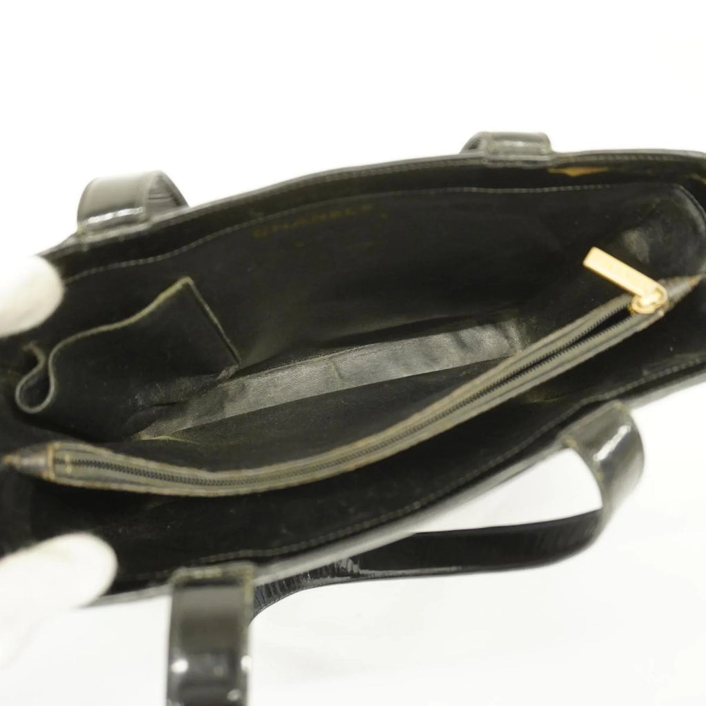 Champagne (Good) Patent Women's Pre-Owned Bag Chanel Black Tote Leather