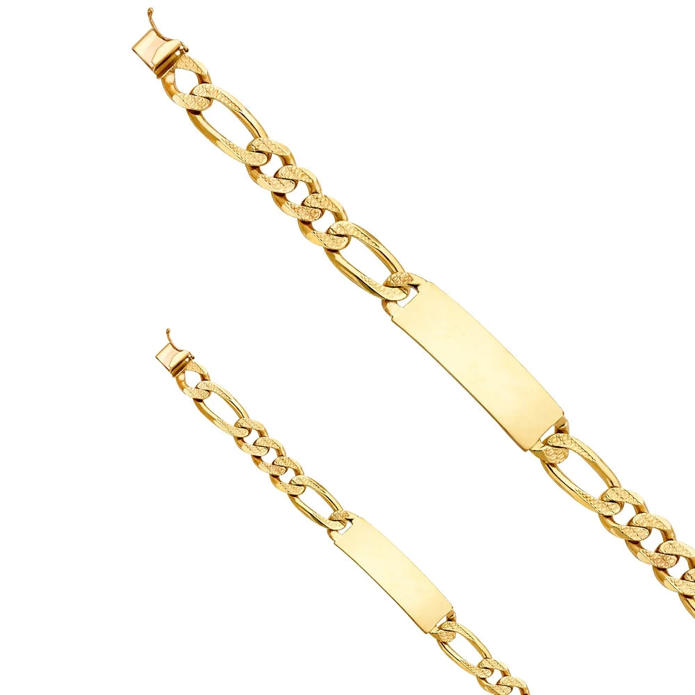 Yellow Gold Cut 14KY Women Figaro Gold Gift 14k Bracelet Diamond 42.5 and Men 8.5" ID Link - | | for | Elegant Weight Men’s Jewelry Chain for Bracelets