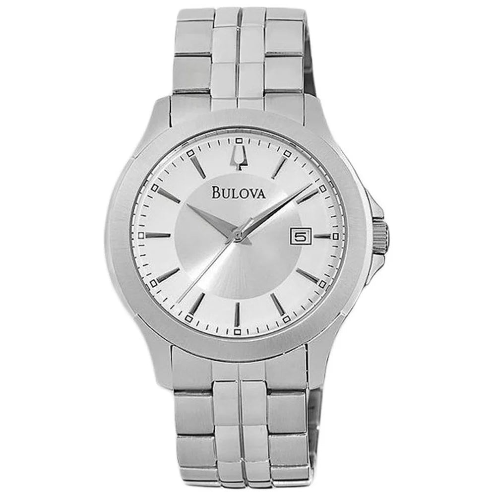 Silver Bracelet Stainless Quartz Watch Dial Men's 96B167 Steel