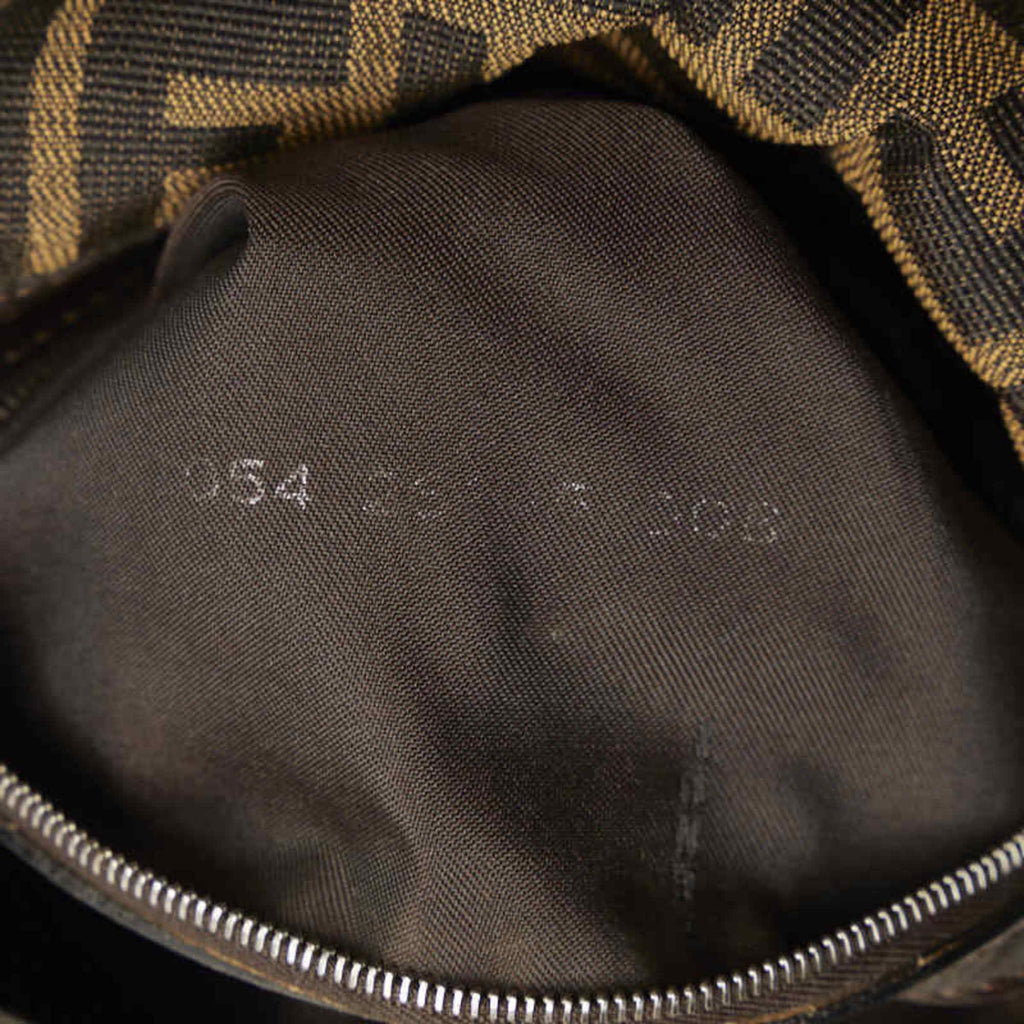 Canvas Leather Pre-Owned Brown ZUCCA Bag Bucket FENDI Women's Mamma (Good)
