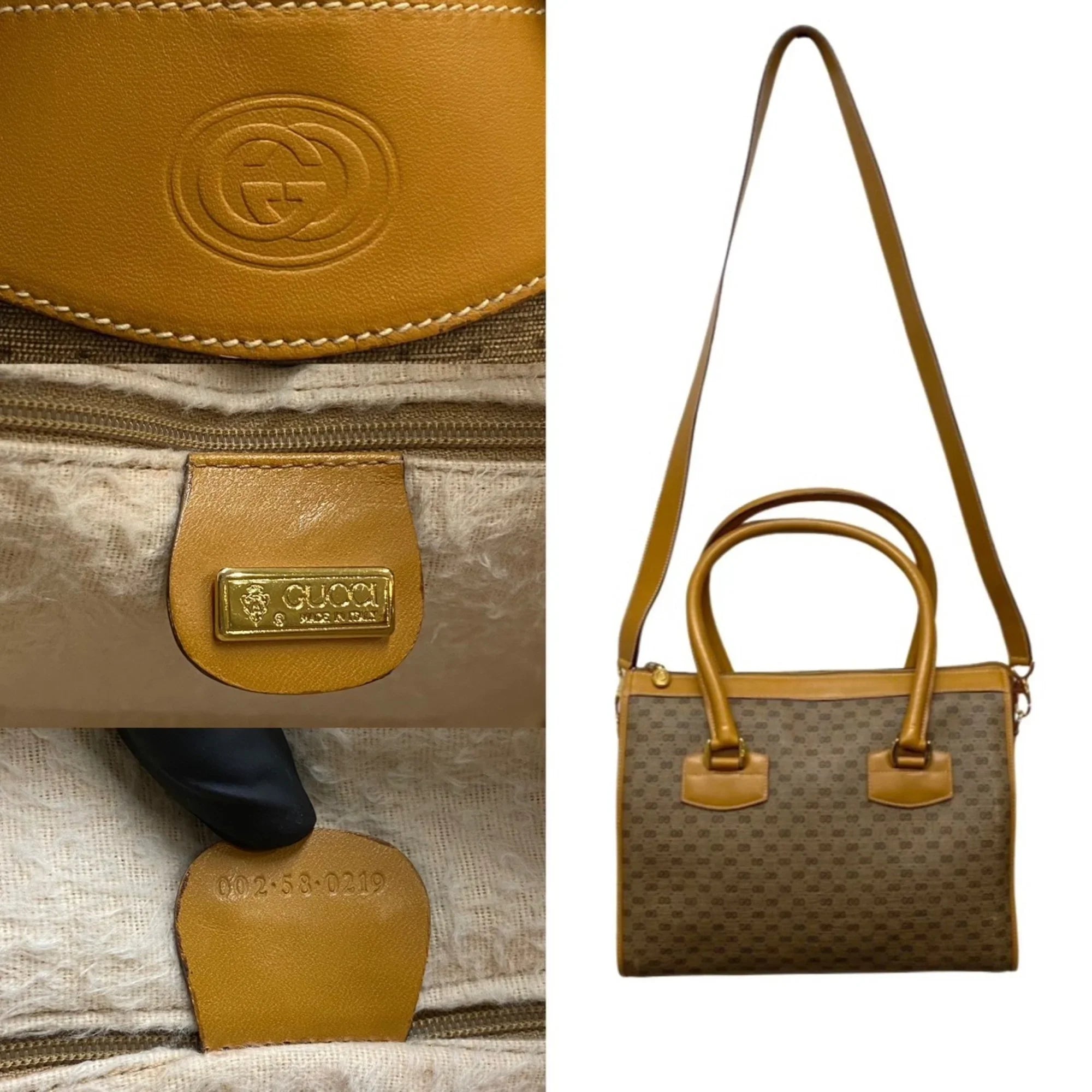 Gucci Genuine GUCCI Vintage Pre-Owned Old Shoulder 2way Handbag Bag Leather Micro Brown GG (Good)