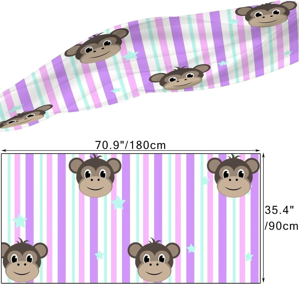Neck Stripe Women Hyjoy Wrap Girls Faces Scarf On Long Lightweight Shawl Silk for Scarves Monkey