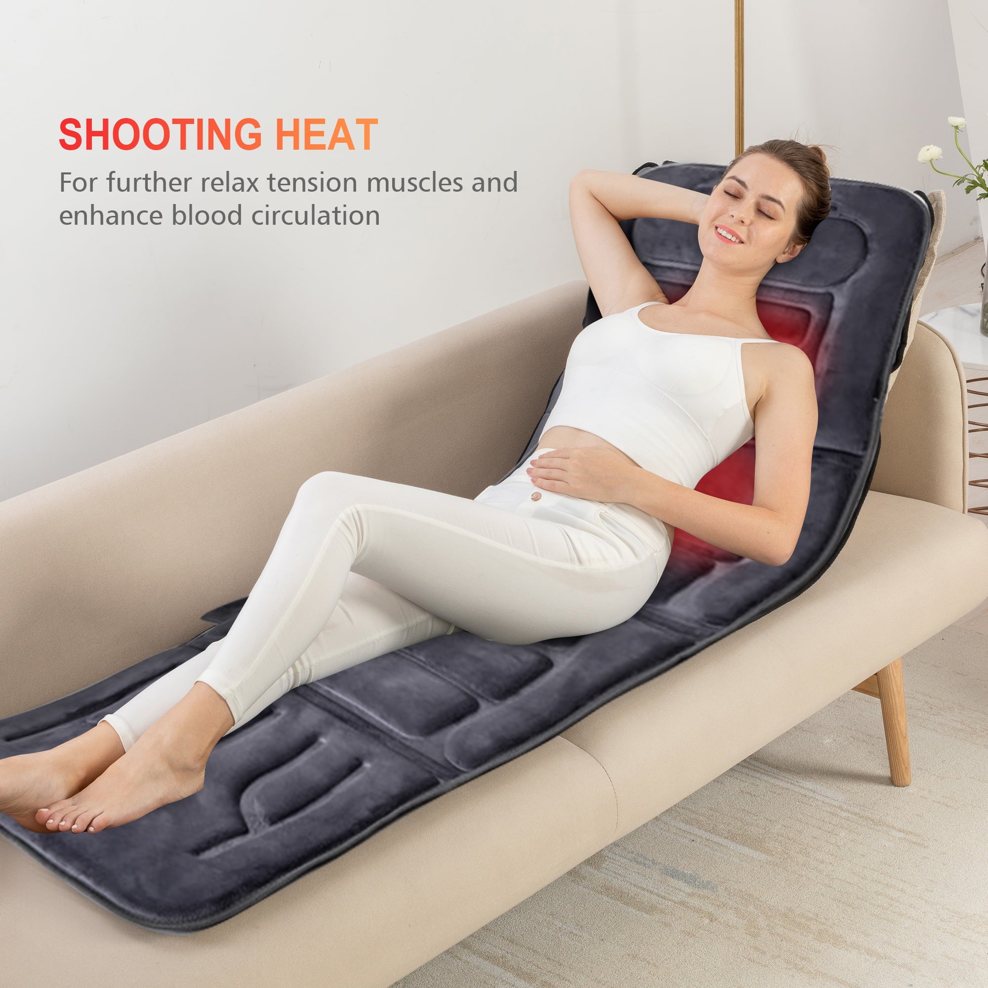 with pad Massager Body 10 2 Cushion Full Vibration Pad Heating Heat Motors & Massage Seat Comfier Mat with Chair Therapy