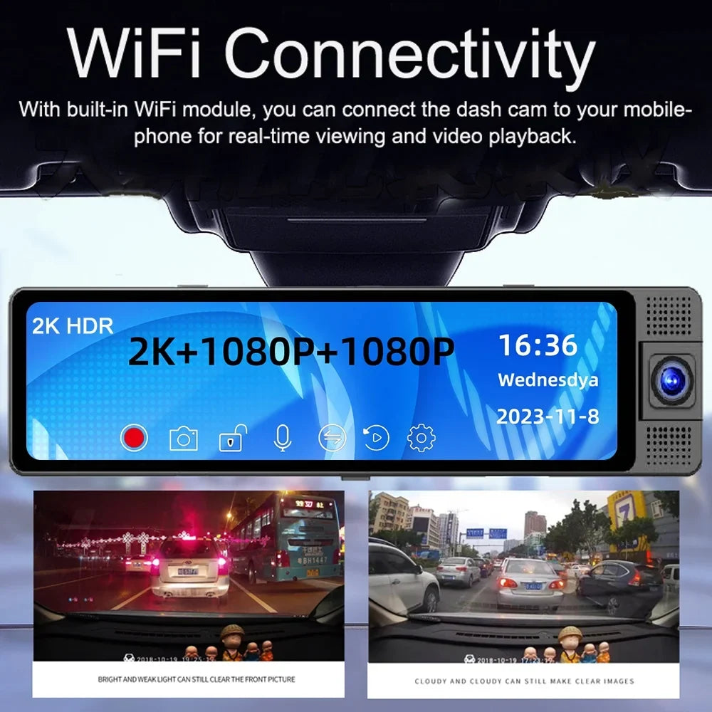 Car Wide Rearview Auto Car Auto Cam Mirror Car Dashcam,Auto Dashcam Dashcam Rearview 3 Car Auto Camera Cam Video Cameras Car - Mirror Car 3 WIFI - Safety Dash Car Dash Wide Wide Clear Spirastell