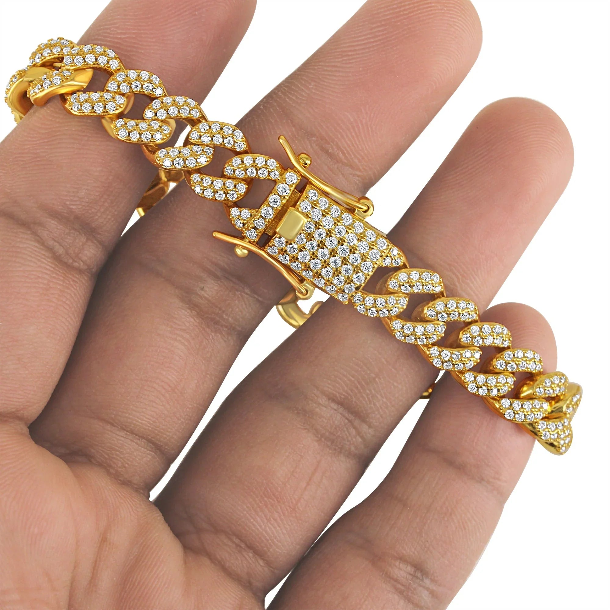 Moissanite Cuban Mens Tester Custom Sterling Diamond 8 Bracelet Miami Diamond Silver 12mm Inch Iced Passes