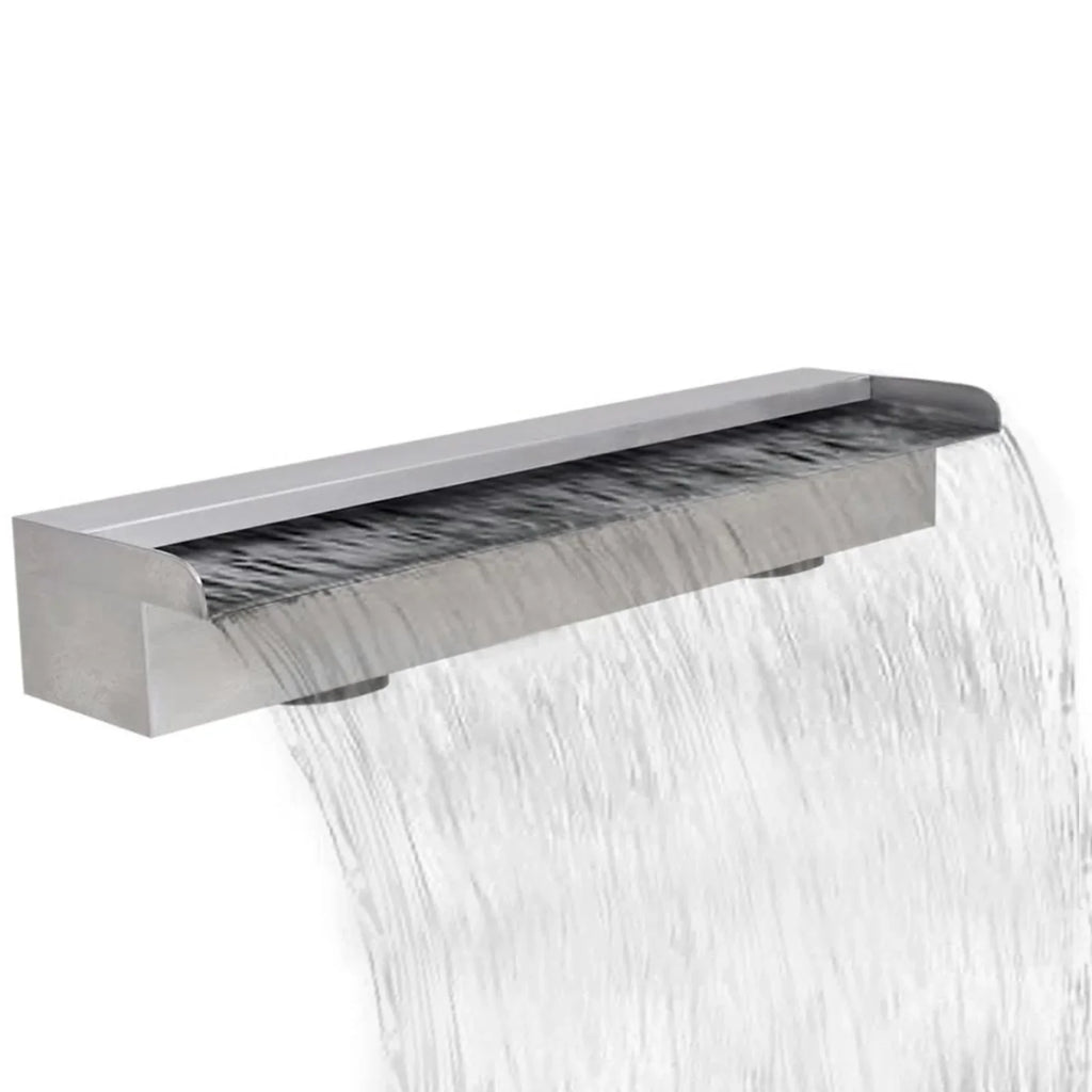 X Waterfall Waterfall Above 23.6 Inches Slide Stainless Andoer Pool Steel (w Pool Waterfall Waterfall With 4.5 ,23.6 X X Pool Pool Feature Pond Steel Spillway X SpillwayPatio Pond 4.5 23.6"