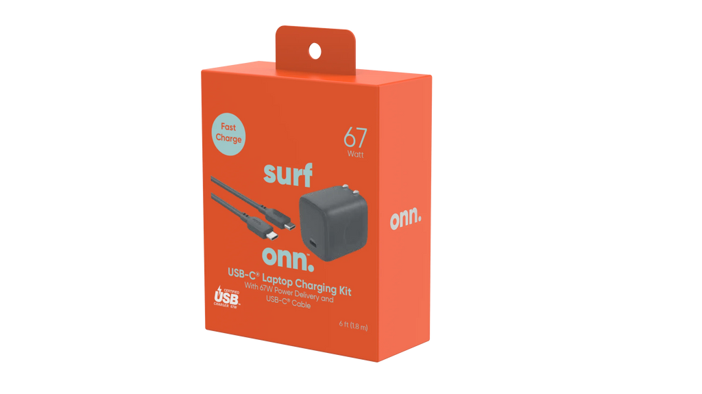 Apple,Dell,HP,Asus,Acer,Lenovo,Grey with Port, 1 GAN Charger Laptop USB-C for Compatible 67W onn.