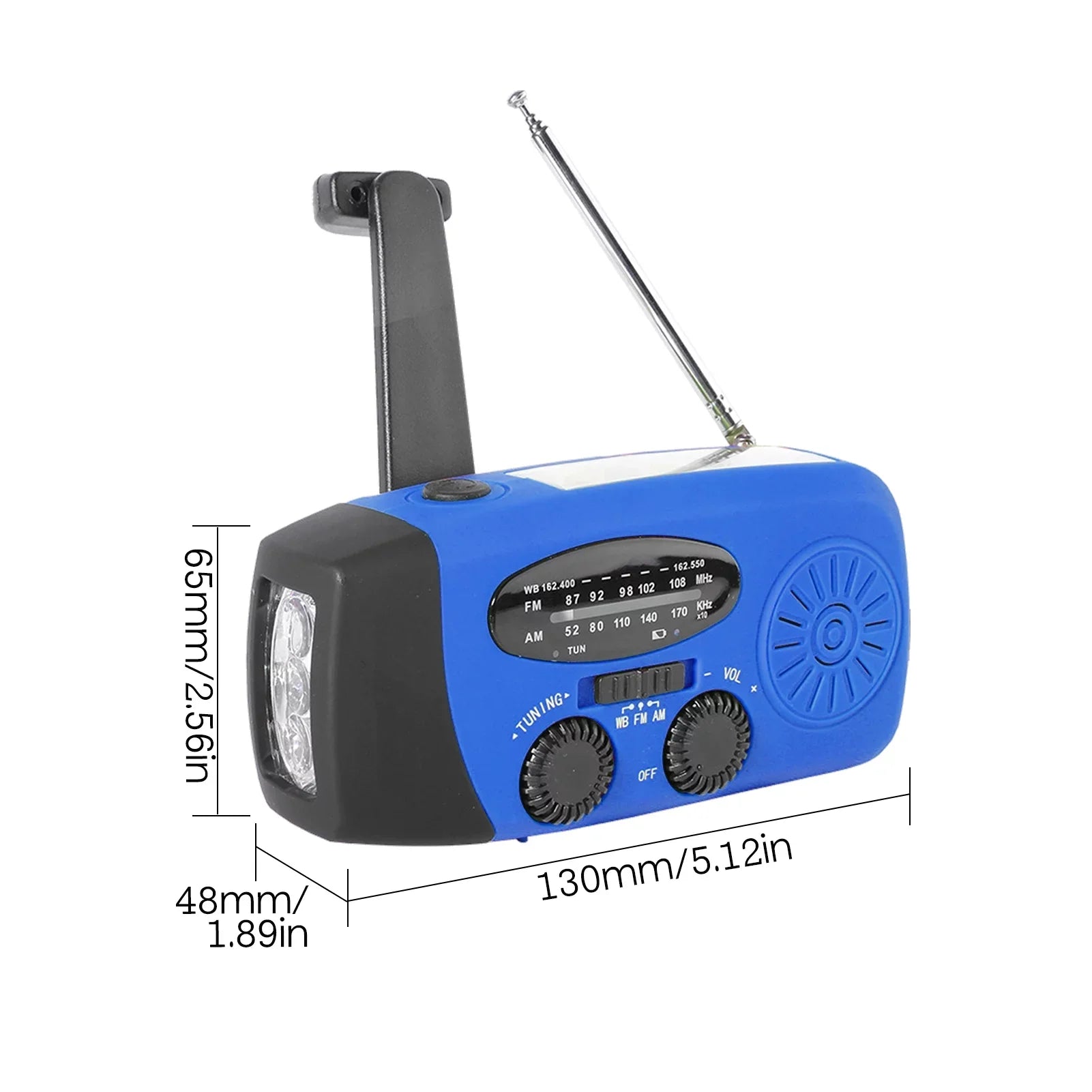 Flashlight Portable Solar / AM Emergency Battery Crank Lamp & Operated Reading Solar NOAA Emergency LED Charging Rechargeable Hand Bank Power Weather Cell fo Crank Weather / Hand with &
