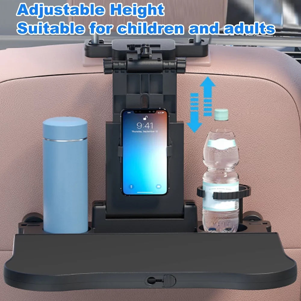 Table Phone Car Adjustable for Working, Seat Back Writing, Food Eating Car Carevas Foldable Car Black Seat Holder Tray, Multifunctional with Travel Table