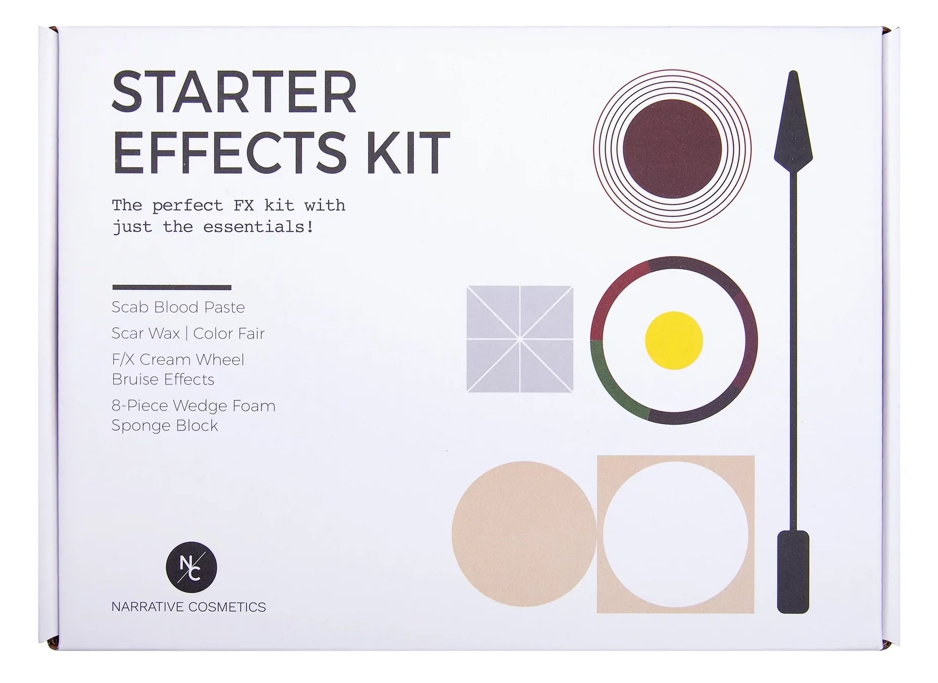 Kit - Makeup Block Perfect Cosmetics 6 Blood Scar Spatula, and Wax for Makeup Paste, FX Special and with - Double Theatrical Color Foam Bruise Sided Narrative Starter Sponge Scab Wheel, Effects