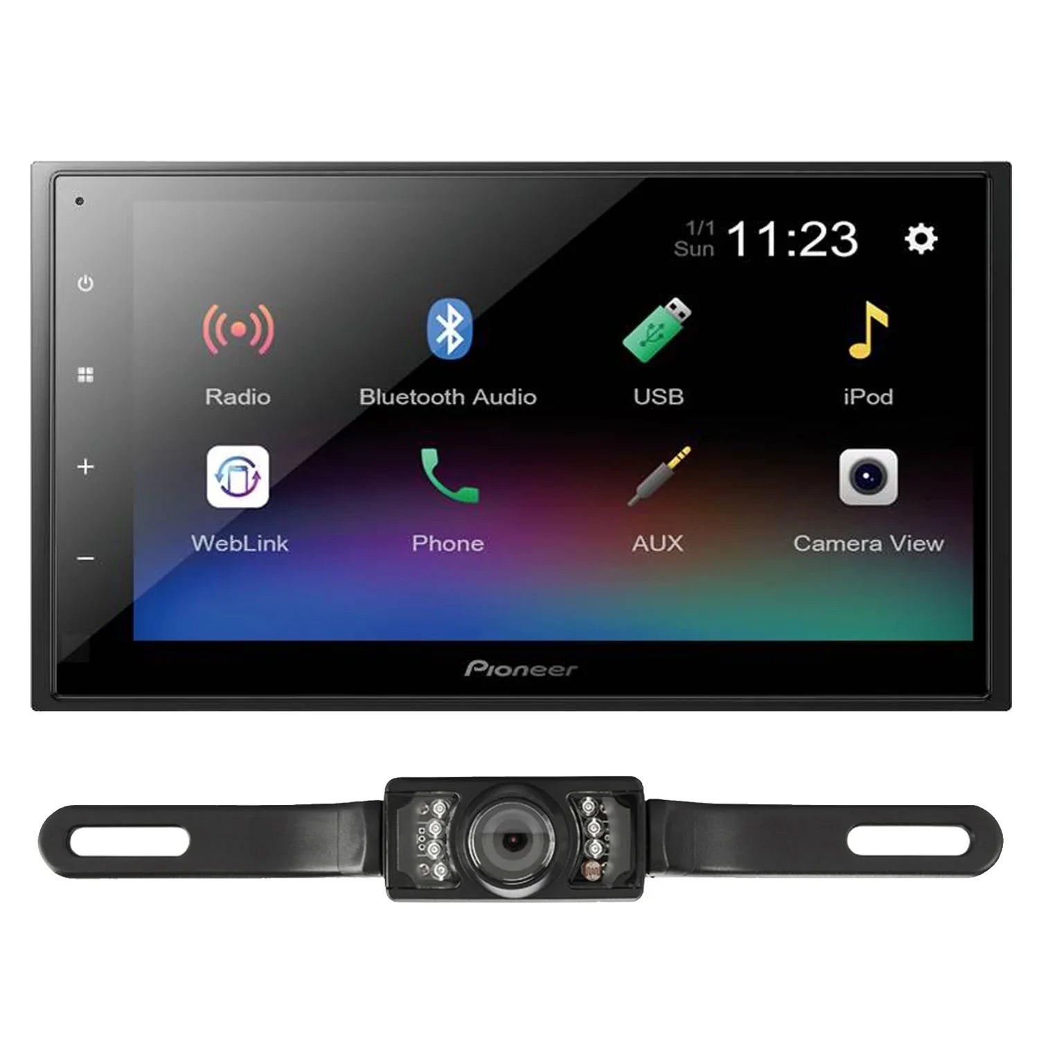 6.8" Plate Backup DMH-341EX Multimedia Style Camera Pioneer with Receiver Digital Bundled License