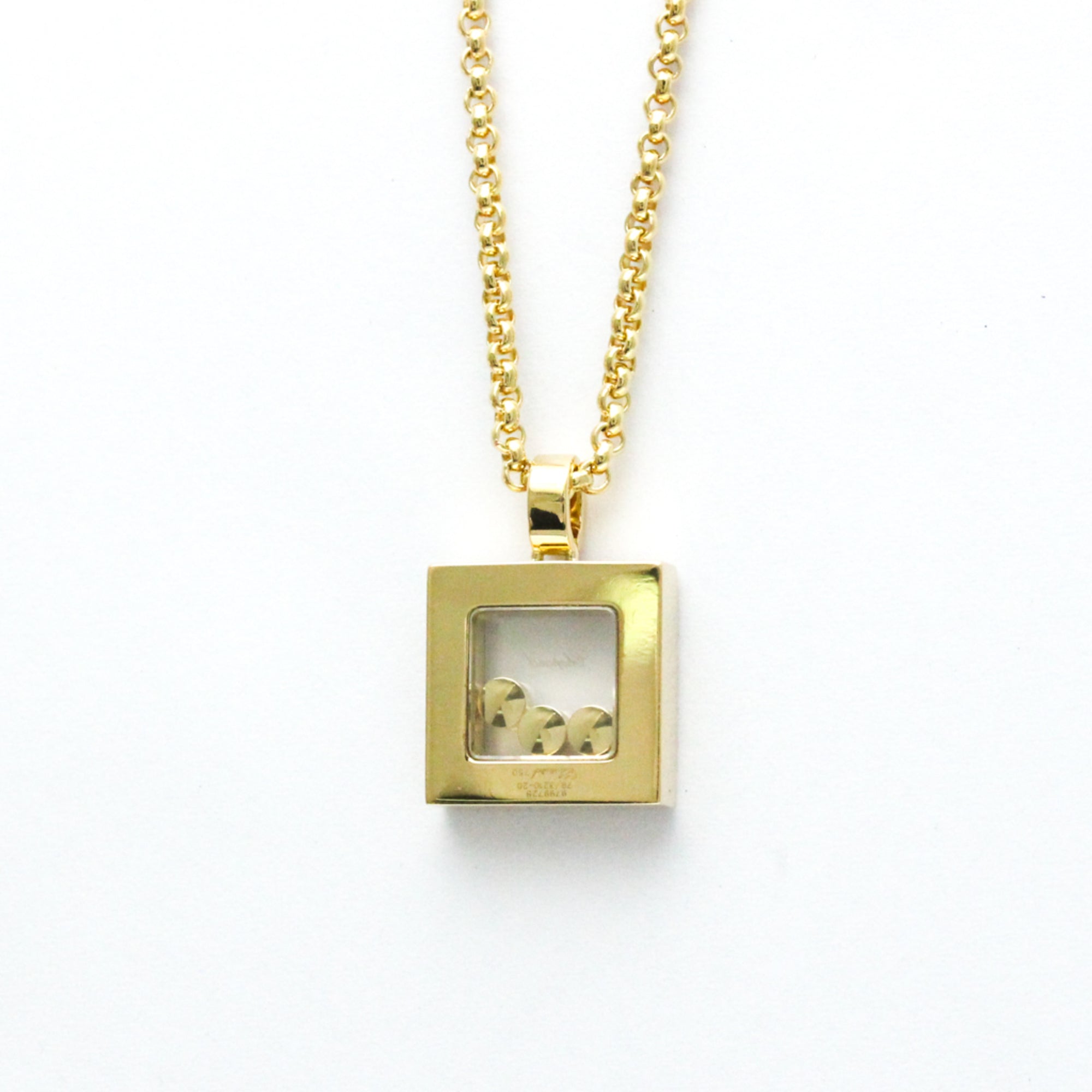 Men,Women Pendant Necklace (Good) Happy (Gold) Fashion (18K) Diamonds Chopard Necklace Pre-Owned Yellow Diamond Square 79/3210 Gold