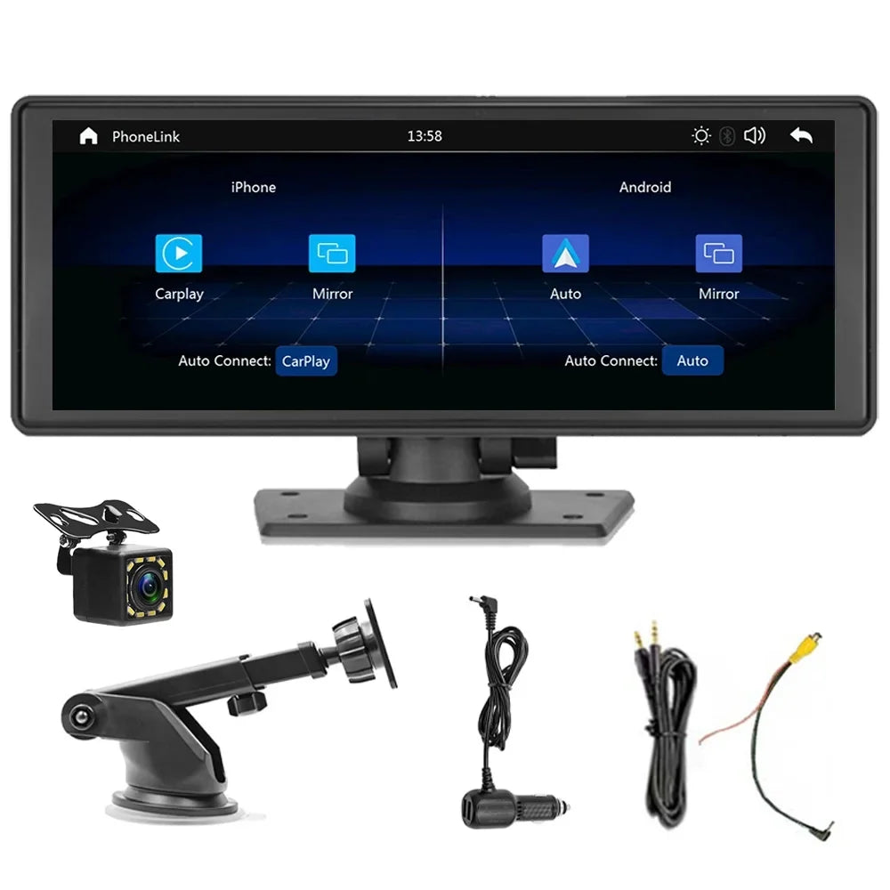 Auto Bluetooth Stereo,Newest Bluetooth/FM Portable Player with Car with Unit Camera Screen Carplay&Android Stereo FM Navigation 9.3 Inch Car Wireless Touch TF Transmitter,AUX, Synchronization/Rear