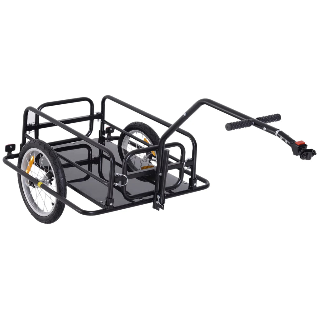 Bike Post Trailer to up Aosom Black Folding Seat Cargo Cart Hitch- Lbs. 88 with