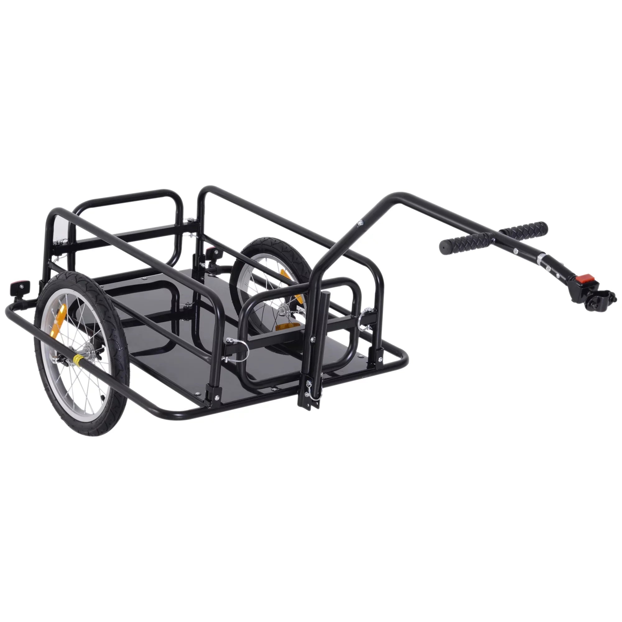 Bike Post Trailer to up Aosom Black Folding Seat Cargo Cart Hitch- Lbs. 88 with