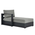 Modway Left-Facing Powder-Coated Gray in Tahoe Gray Aluminum Outdoor Chaise Patio Lounge Modular