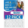CLEAN FILTERS Comparable in AIRX Furnace Made 12 16x24x1 13 2200 9 to Filters AIR. Rating, - Filter by FPR of WICKED MERV Air 1500 USA & - MPR Pack