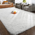 and Non-Slip Bedroom,8x10,Fluffy Carpet Fashionable Rug Soft durable White Rug,Big Rug,Shag for Area