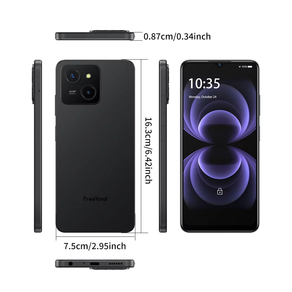 And Slots, & 256GB SIM, Unlocked Android 5000mAh, FreeYond To ROM 2TB RAM 13 4G 16GB Phone, Extended Phones, Mobile SIM-Free RAM 3-Card 6.6'' & M5A Up Dual Phones Smart 8GB Unlocked ROM