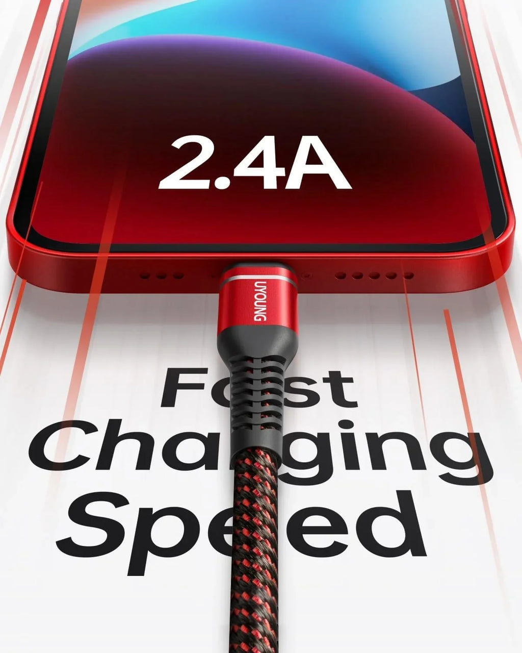 Pro/Mini/Air(Red) iPad Fast Unbreakable USB Nylon Braided Charger 3Pack ft Cord Max/8/7/6/5S/SE, Foot 10 Cord iPhone Long 10 Charging 11/X/XS/XR/XS iPhone iPhone Red with Compatible Charger