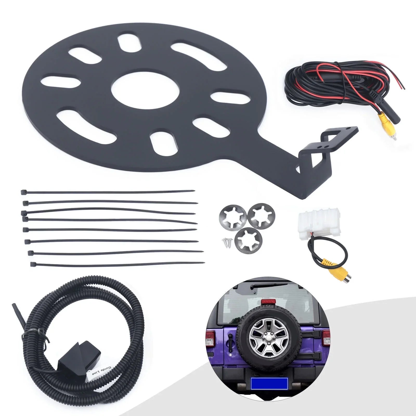 JK Kit View Jeep 2007-2018 Backup Spare Camera w/ Wrangler for Bracket Rear Tire