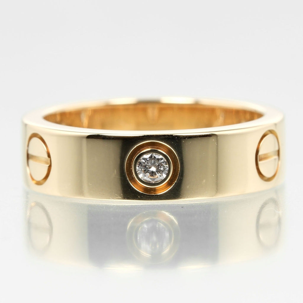K18 diamond, (Good) half ring, 3P, size I132124019 8.67g, Cartier Pre-Owned 15 yellow approx. Love gold,