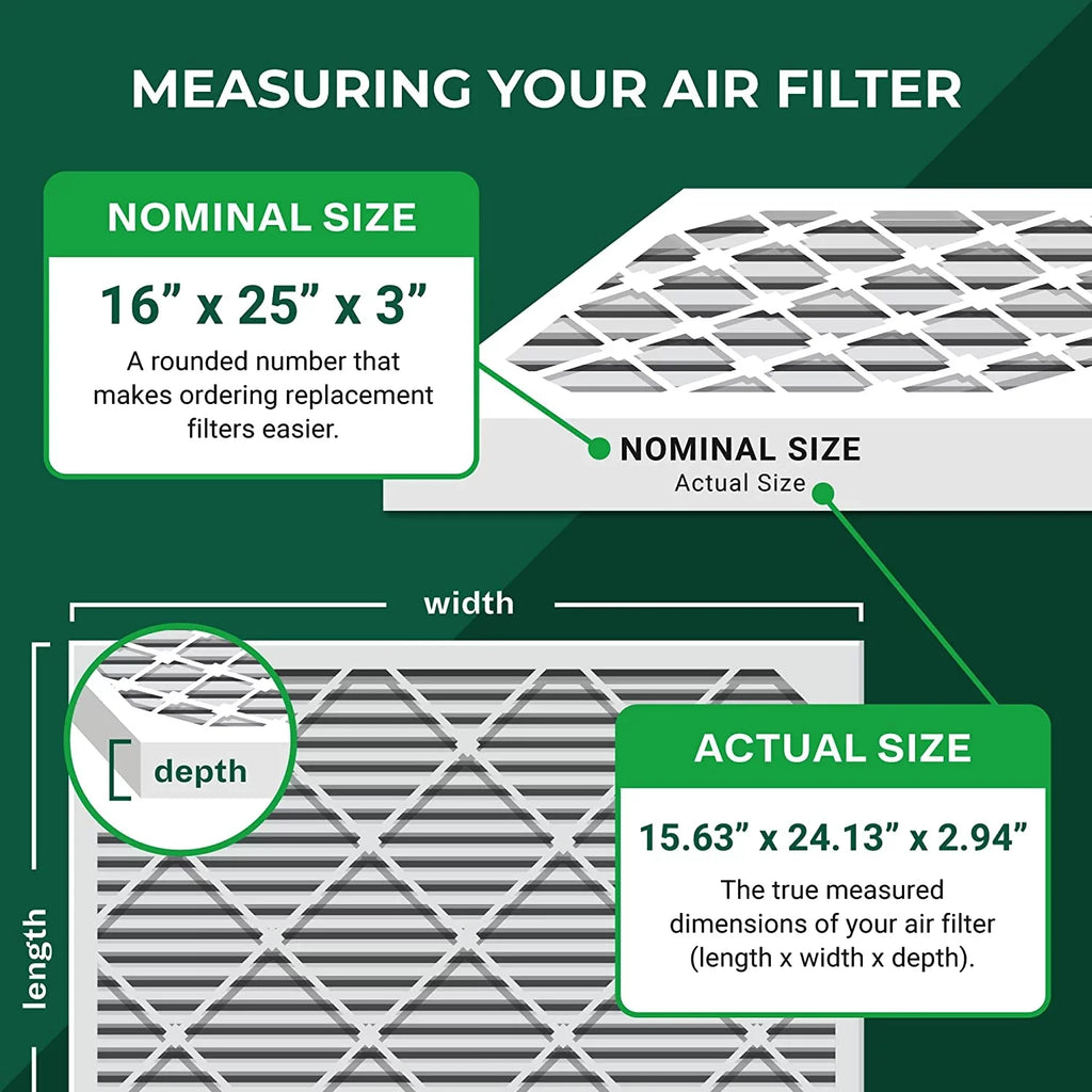 Air HVAC Trion 16x25x3 Bear 13 Filterbuy AC Pleated Furnace Air for 255649-101 (4-Pack) Filters MERV