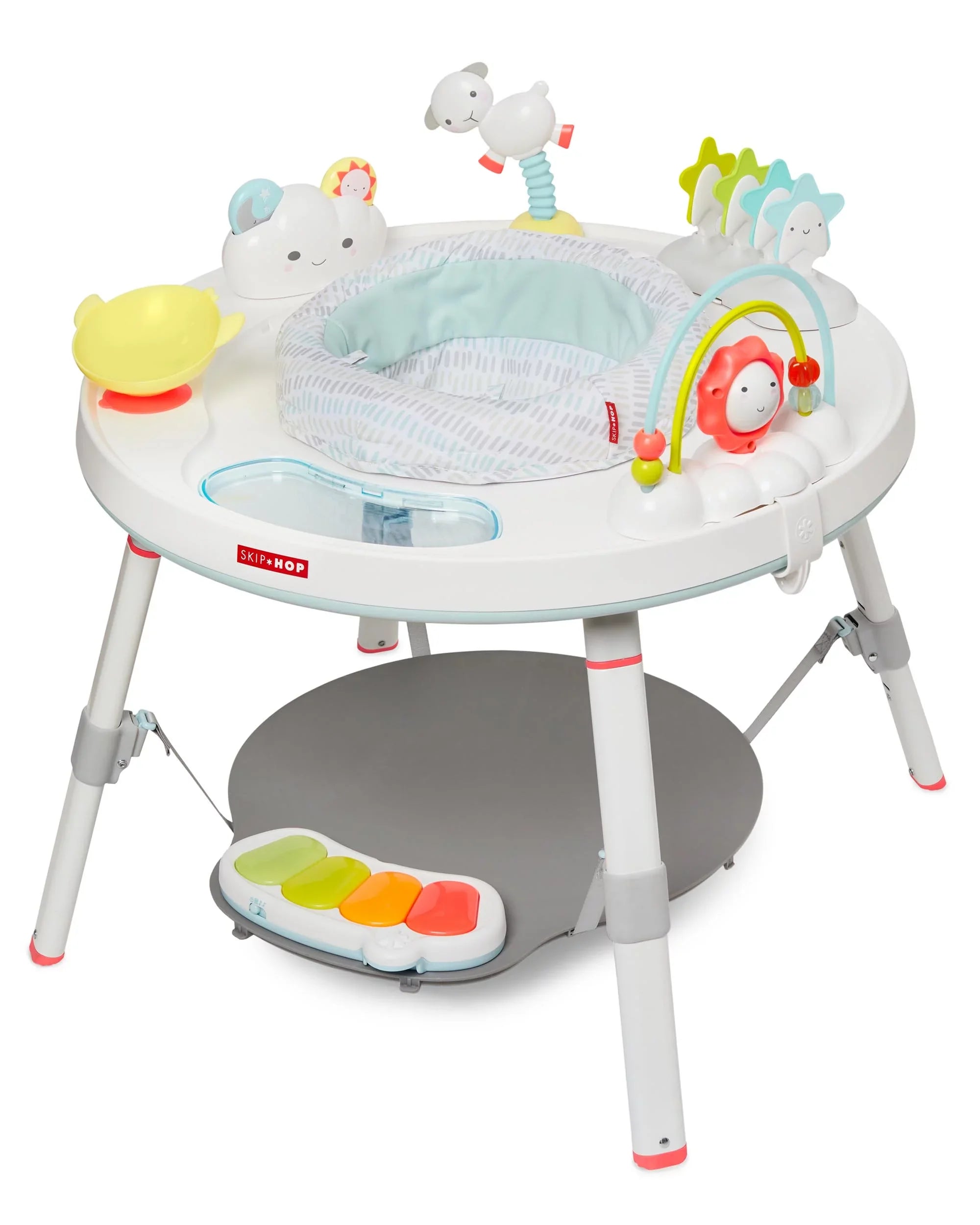 Baby Lining Skip 4mo+, with Play Grow-with-Me Hop Cloud Activity Interactive Center Silver Center: 3-Stage Functionality,
