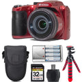 '+ Digital +Tripod Extra PIXPRO AZ255 Camera Case (Red) + Kit Battery -32GB Kodak