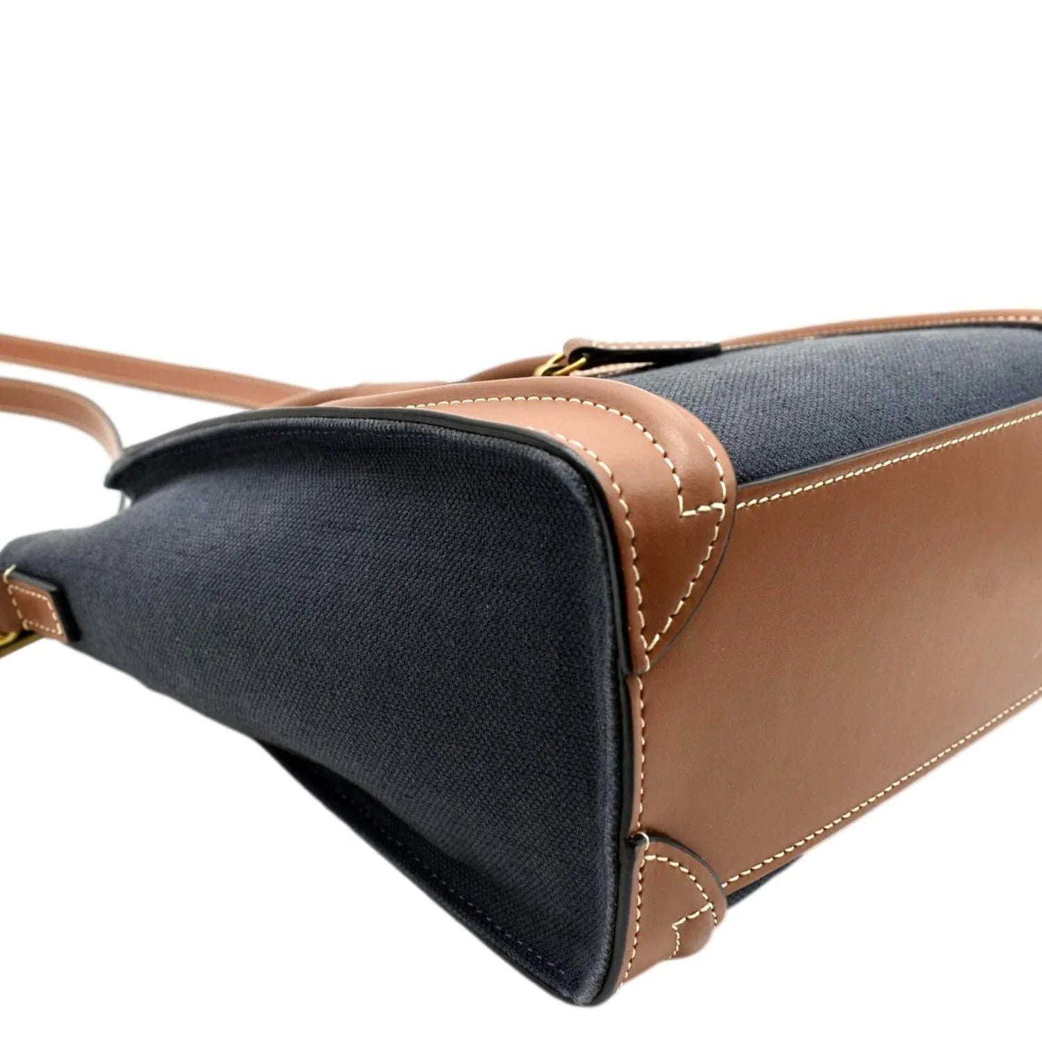 Tote Bag Leather Luggage Pre-owned Denim Bicolor Crossbody CELINE