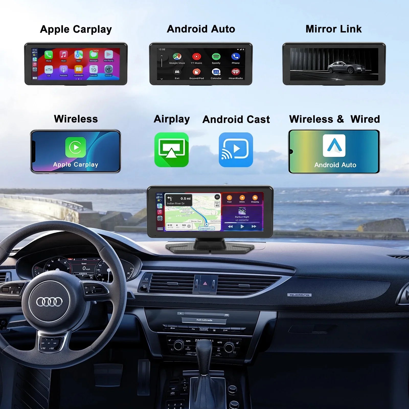 Stereo, Bluetooth Auto & with Touchscreen (6.9inches) Cam, Car Receivers Backup Portable with Carplay Audio Android Navigation, Apple GPS 1080p Car 4K NEXPOW Camera, Carplay Dash
