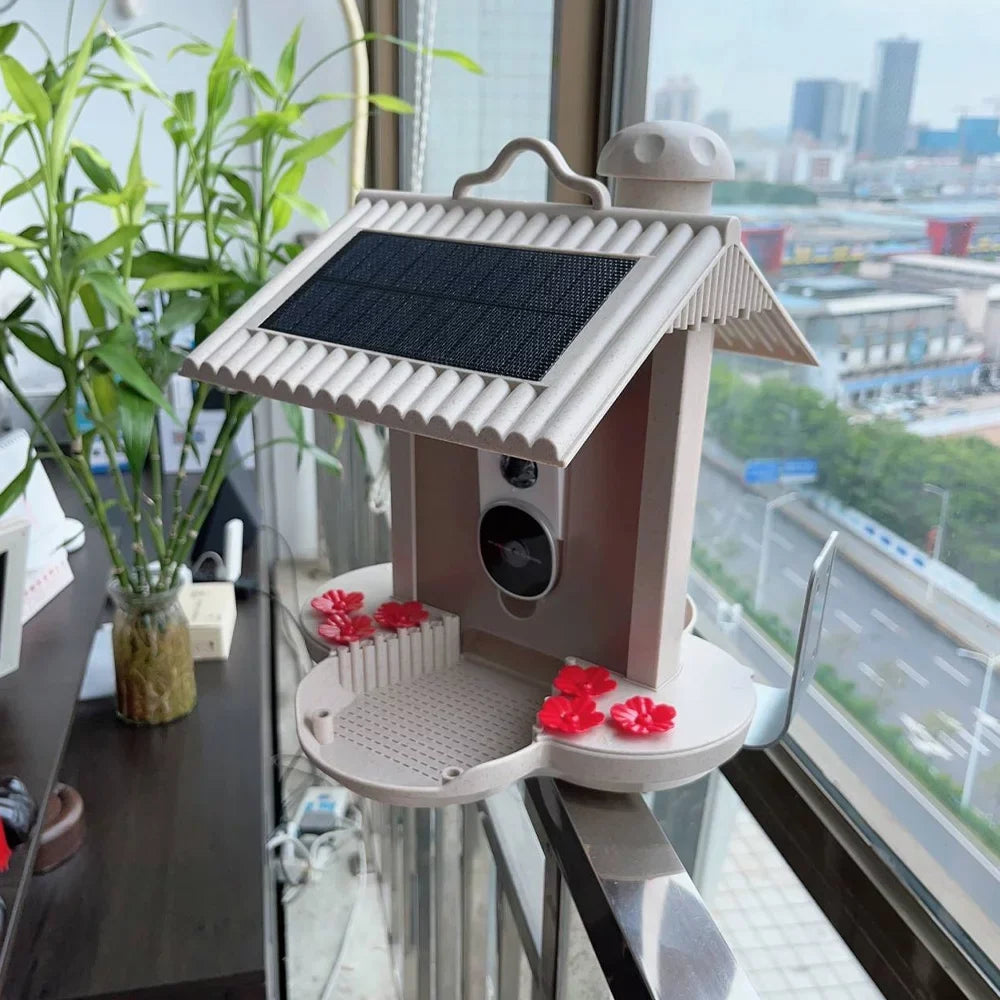 TF IP65 Identify Waterproof Bird AI Notification, Enthusiasts Capture WIFI Bird Bird Watching Real-time 1080P Auto for Species, Cards Motion 128G Feeder Video, Smart moobody Camera Detection, Bird