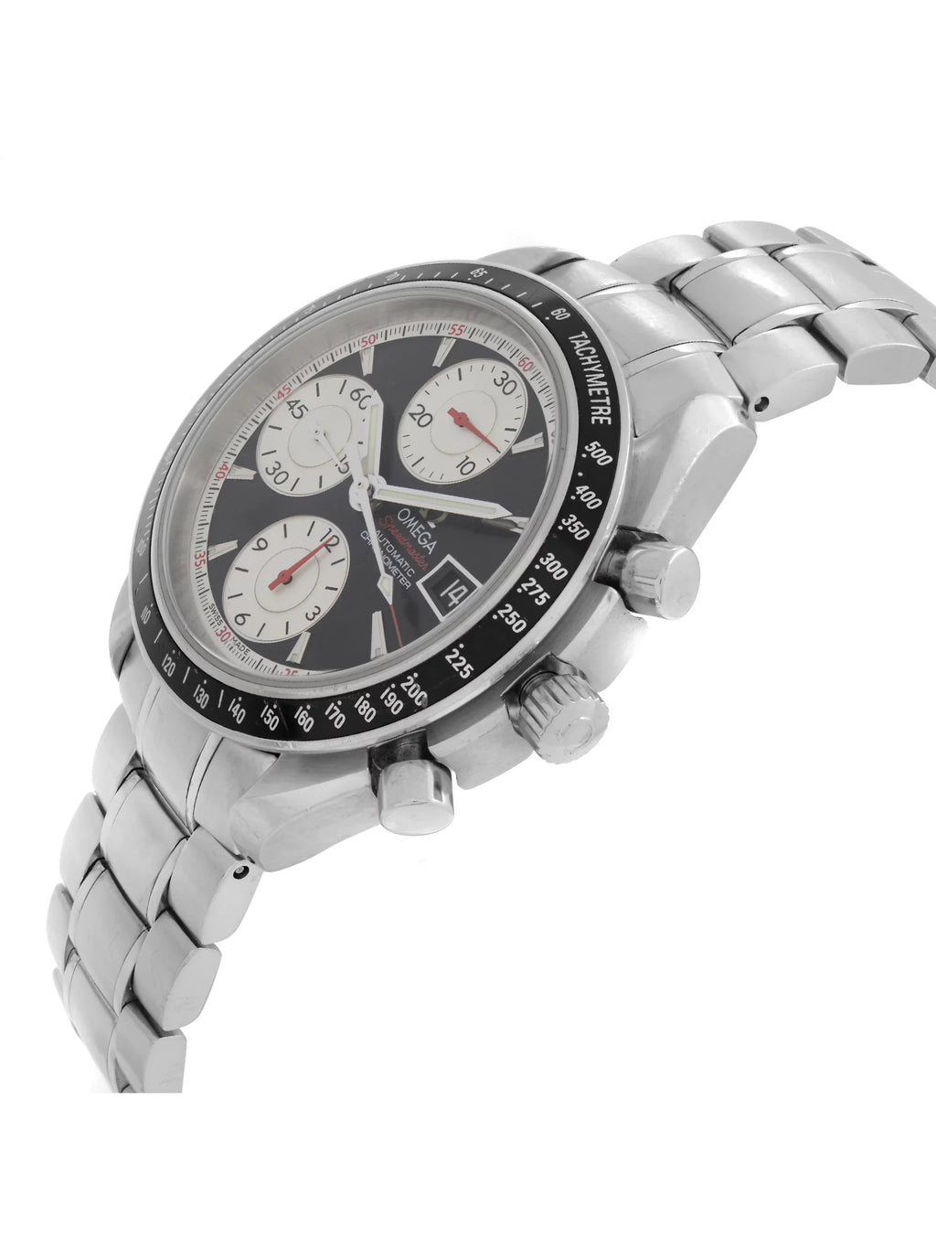 Omega 3210.51.00 Watch Automatic Black Steel Mens Panda Speedmaster Dial 40mm