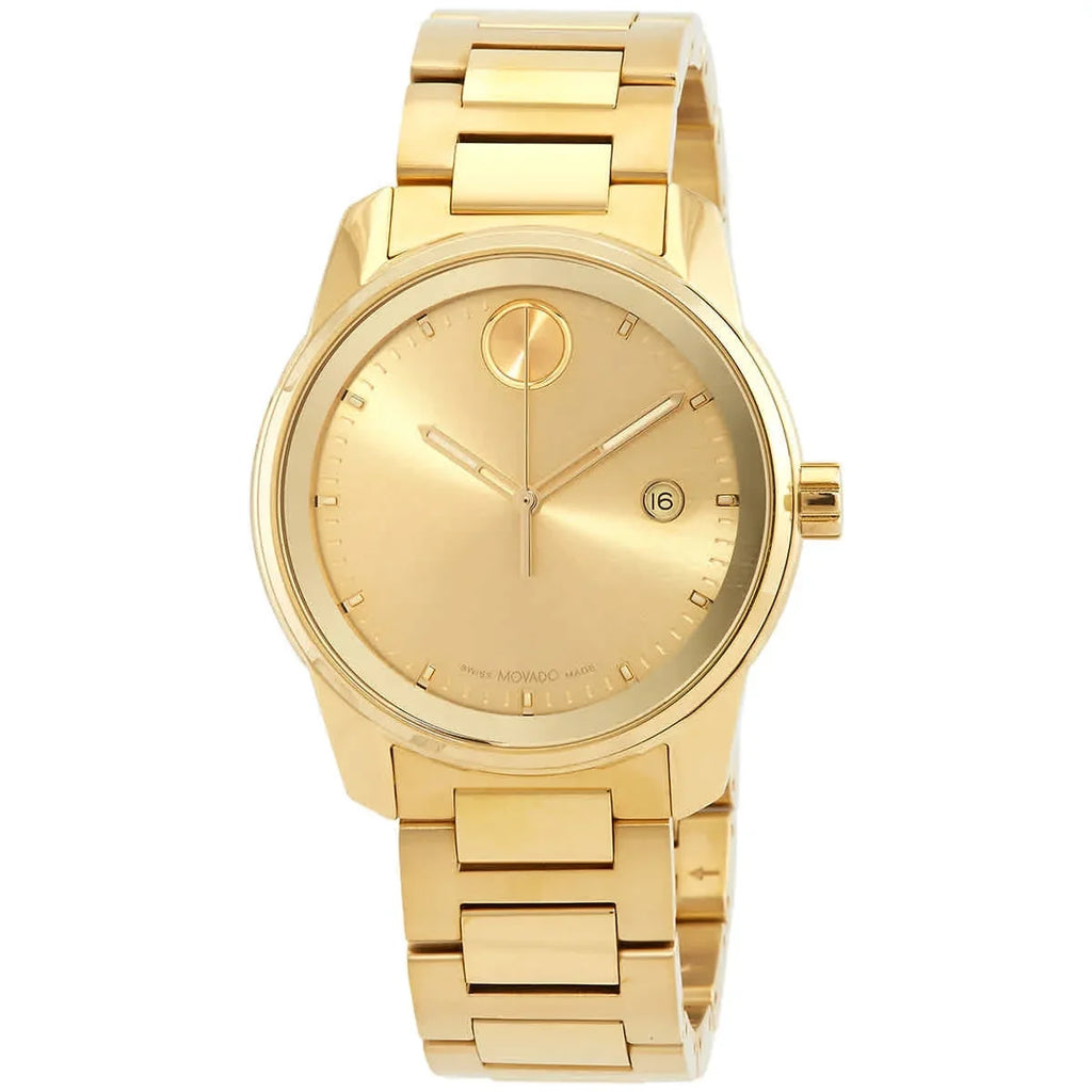Men's Bold Watch Gold Movado 3600861 Verso Dial Quartz