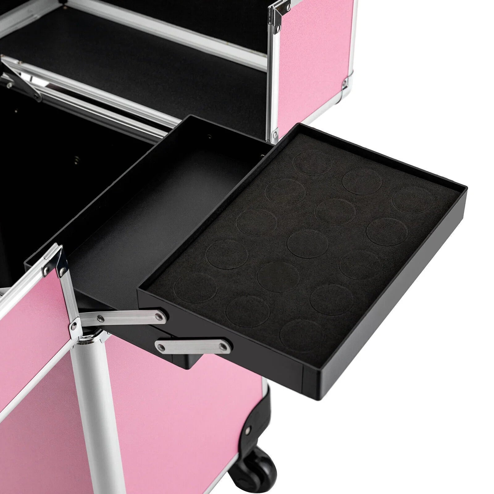Cosmetic Makeup Case Barber Personal Miumaeov Organizer Dividers Beauty Care for Storage Professional Adjustable Rolling Trolley Case Large Case Train Travel Cosmetic Salon