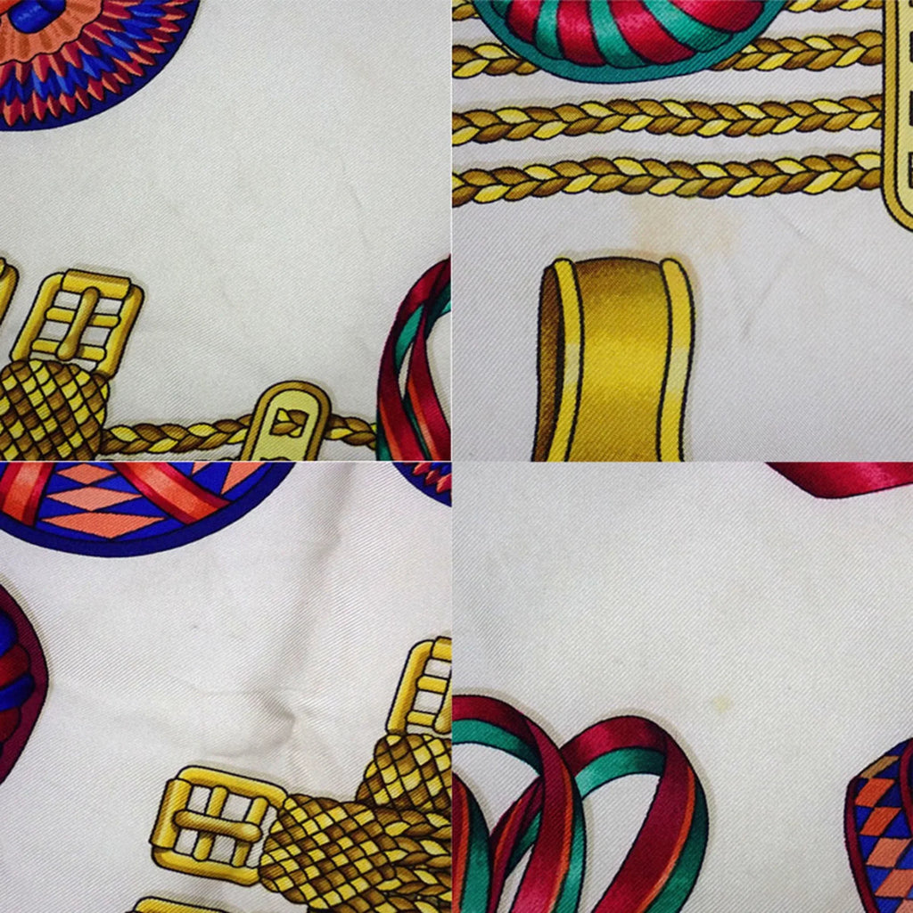 Pre-Owned Ribbon (Good) Muffler Silk Scarf Horse HERMES LESRUBANSDUCHEVAL