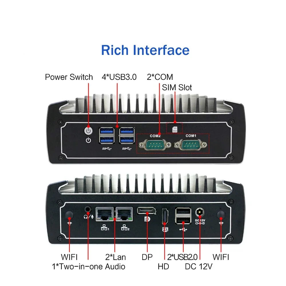 i5 Mini 8250U HD, SIM 240GB Dual COM, DP, 4K Industrial HDD, PC, 16GB Windows 1TB Pro Cores Slot, Computer, Powerful Mini SSD Ram PARTAKER Nic, Card 10 2 8th Gen, CPU, Fanless Core 4 4*USB3.0,