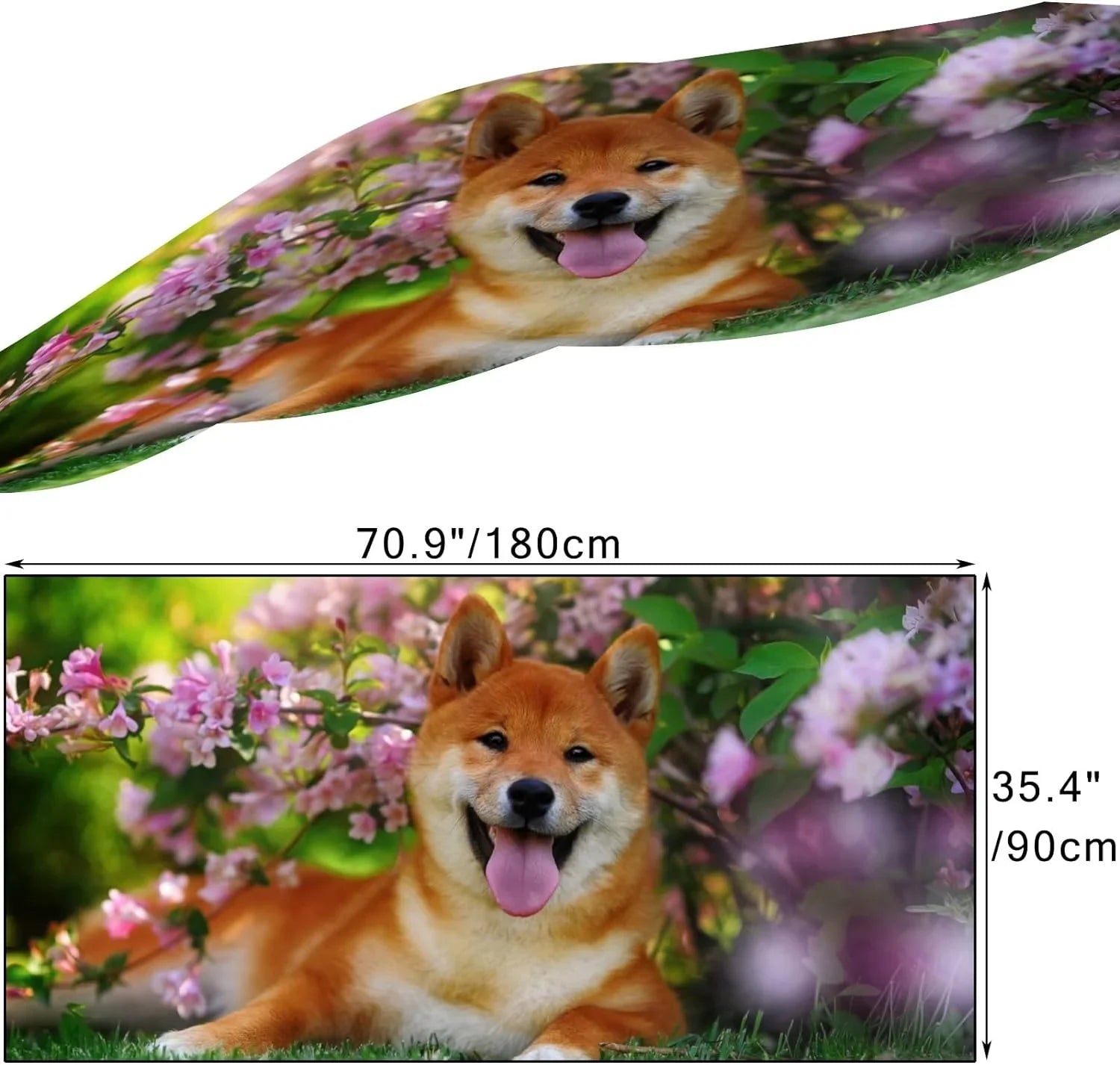Hyjoy Scarves Dog Lying Long Neck In for Lightweight Flowers Women Scarf Girls Wrap Silk Shawl