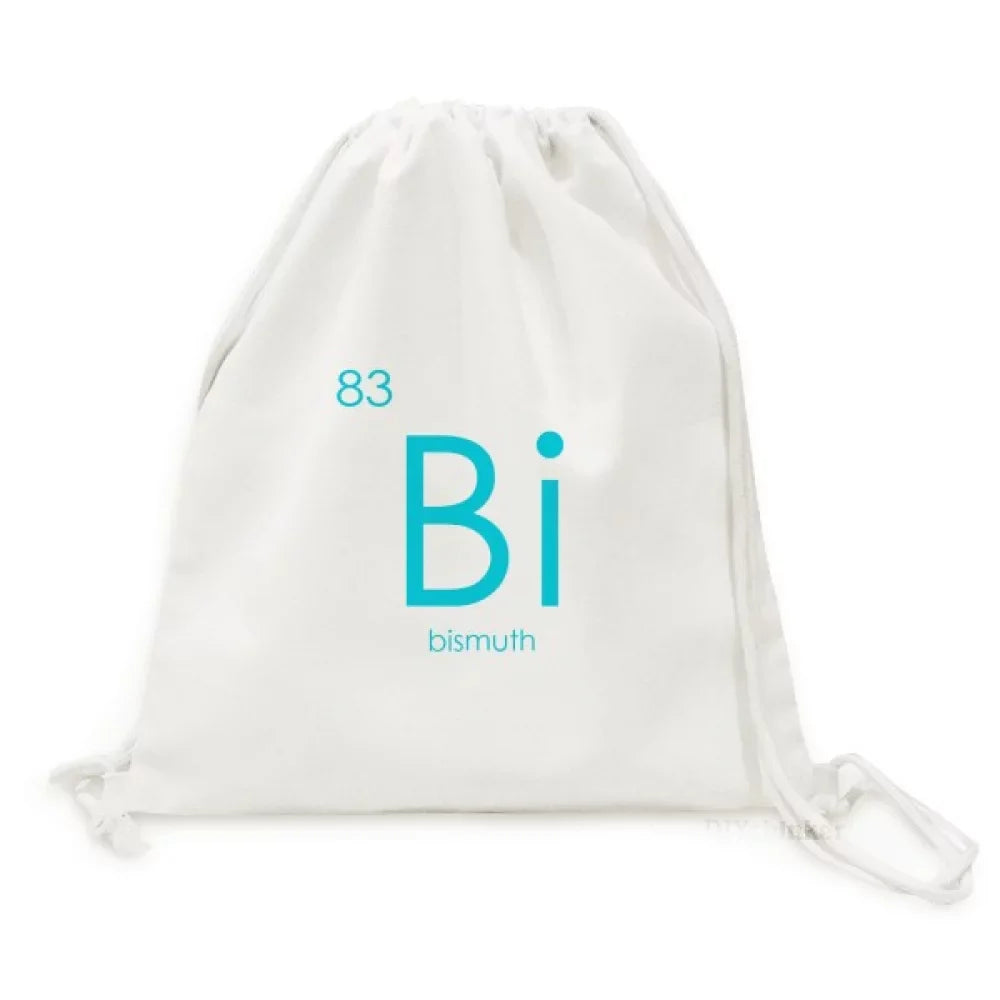 Table Period Backpack Canvas Chestry Shopping Mesh Reusable Bag Metals Bi Poor Drawstring Elements Bismuth
