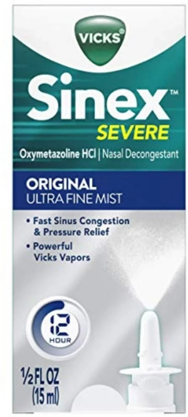 0.50 Fine Vicks Mist Ultra Severe Sinex 4) oz (Pack Nasal with Decongestant, of Menthol