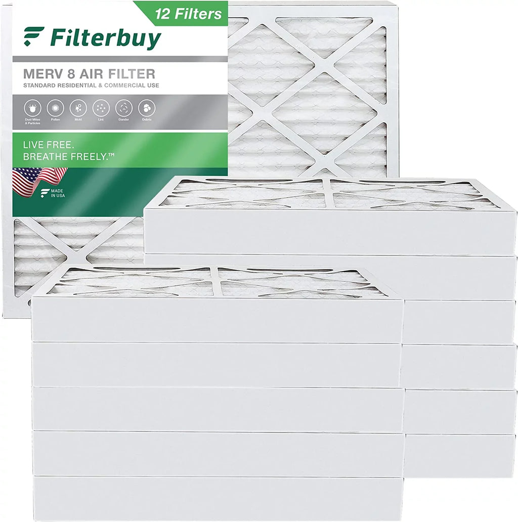 AC Furnace MERV Air Filters Pleated (12-Pack) Filterbuy 16x20x4 8 HVAC