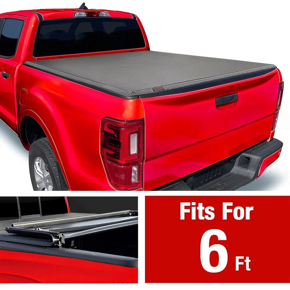 TCF371067 MaxMate Compatible 6' (73") 2019-2024 Bed | with Ford Ranger Soft Tri-fold Truck Bed Cover Tonneau |