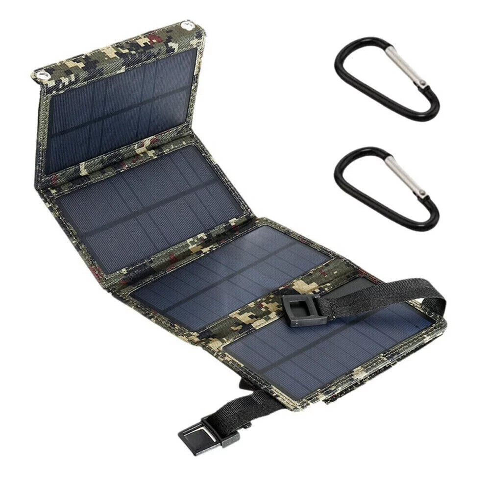 80W Bank Panel Outdoor Solar Camping Paddsun Phone Power Hiking Folding USB Charger