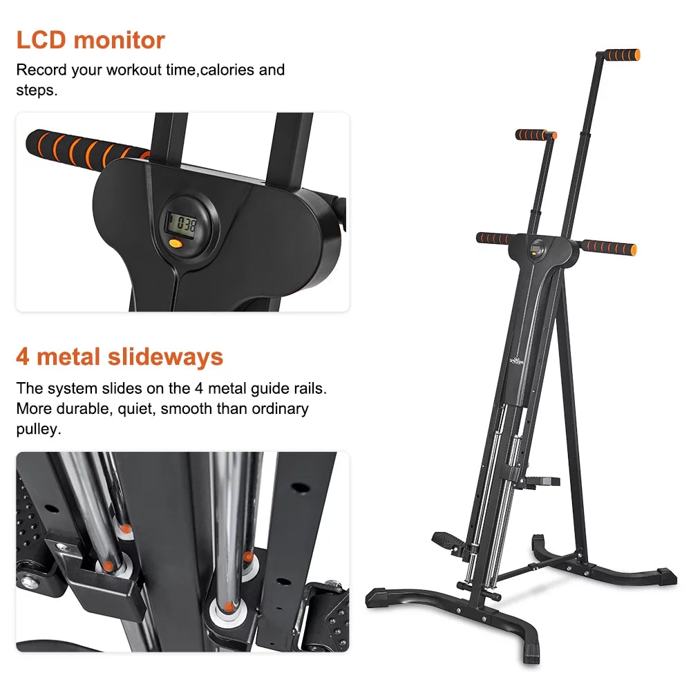 Climber Gym Relife with Adjustable 5 Vertical Machine for Display Home LCD Exercise Levels Sports