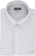 Dress Shirt 16.5 Pinpoint Neck Mens Heusen Iced Regular Sleeve Van Fit Stripe Grey 34-35