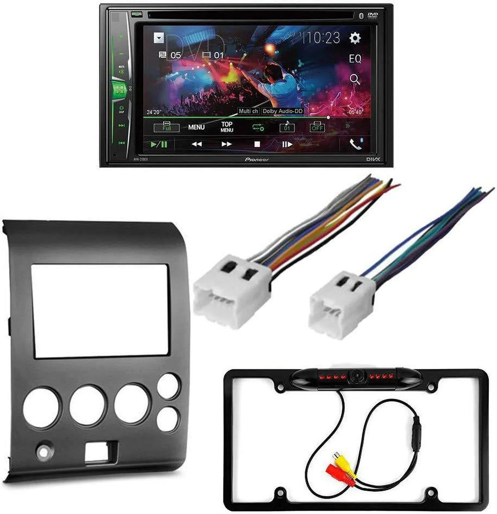 Digital 6.2" Camera/Installation WVGA Bluetooth/Backup Stereo DVD/CD Double KIT4907 for Kit/in-Dash Touchscreen Pioneer Receiver DIN Bundle AM/FM Car W/ with Nissan 2004-2005 Titan Media