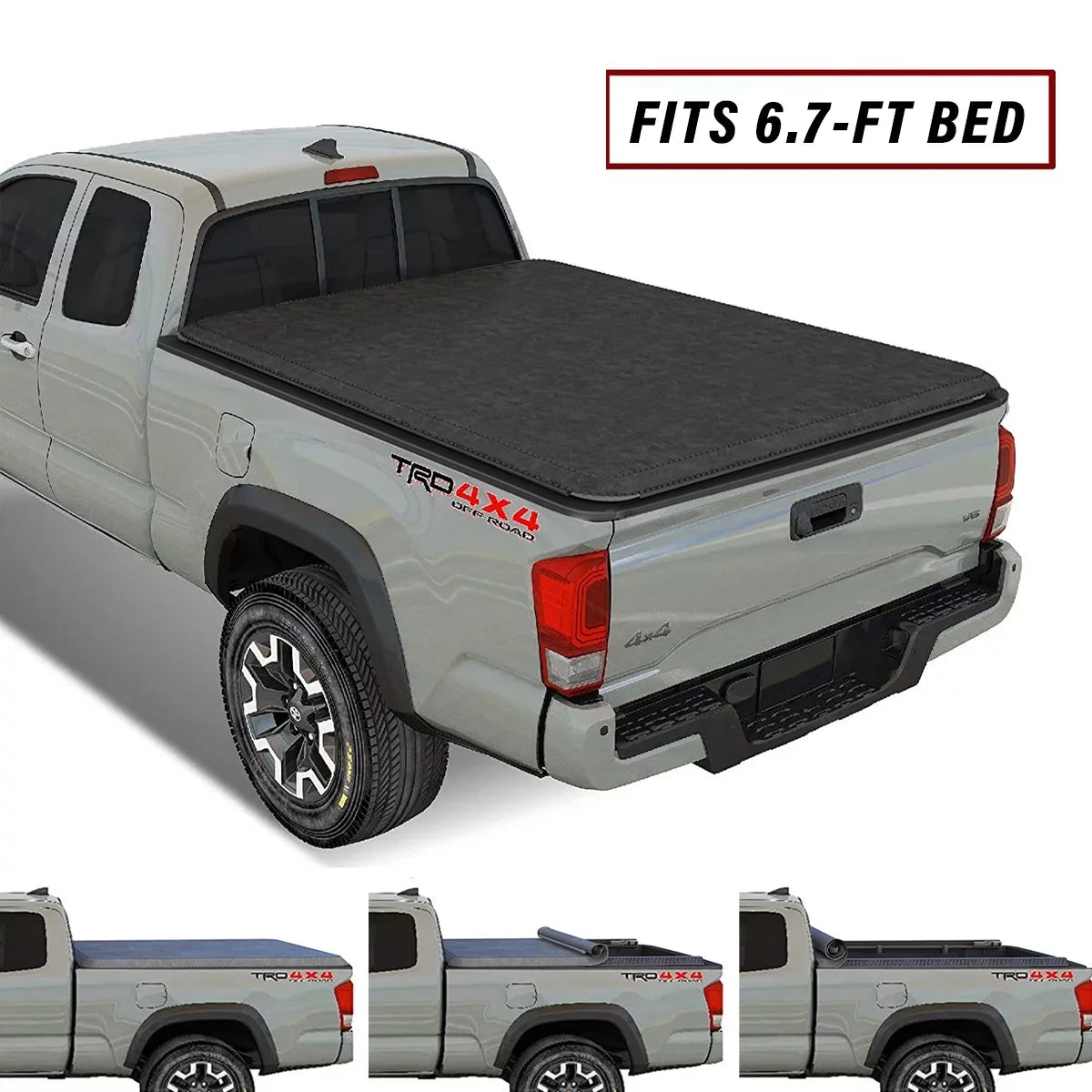 Soft Without Cover Deck (78.7") (for 2022-2024 System) Trail Edition The Kikito Truck 6.7FT w/o Rail Vinyl Tonneau Tundra Bed Bed Roll-Up for Models