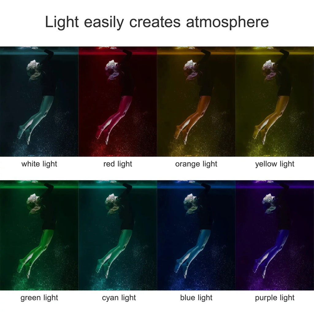 GoPro Video for CRI95+ Waterproof IPX8 Built-in for Rechargeable RGB Underwater Walmeck Photography Diving 40M Fill Replacement 8 Dimmable Underwater Battery Andoer Snorkeling Video SL-20 Modes