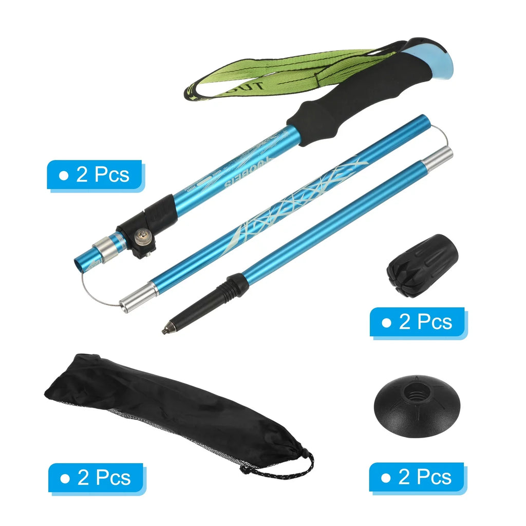 Inch Uxcell with 2 Pole Hiking Basket, Poles, 51 Blue Mud Trekking Collapsible Pack